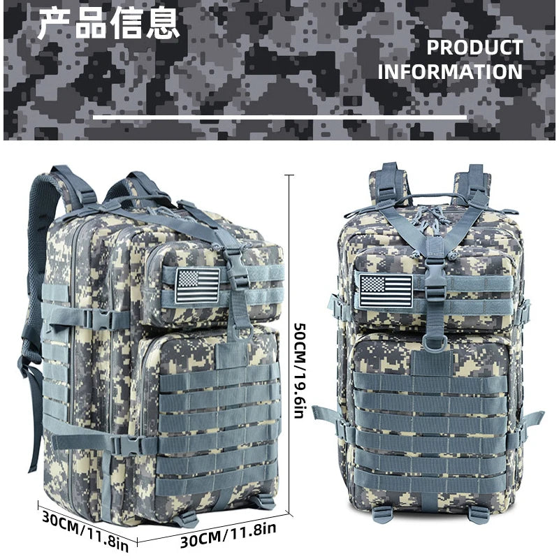 Man‘s Backpack Trekking Camping Camouflage Bags Rucksacks 45/25L Large Capacity Waterproof Hunting Back Pack Sport Fishing Bag