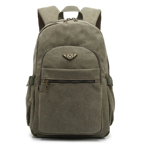 Man's Canvas Backpack Travel Schoolbag Male Backpack Men Large Capacity Rucksack Shoulder School Bag Mochila Escolar