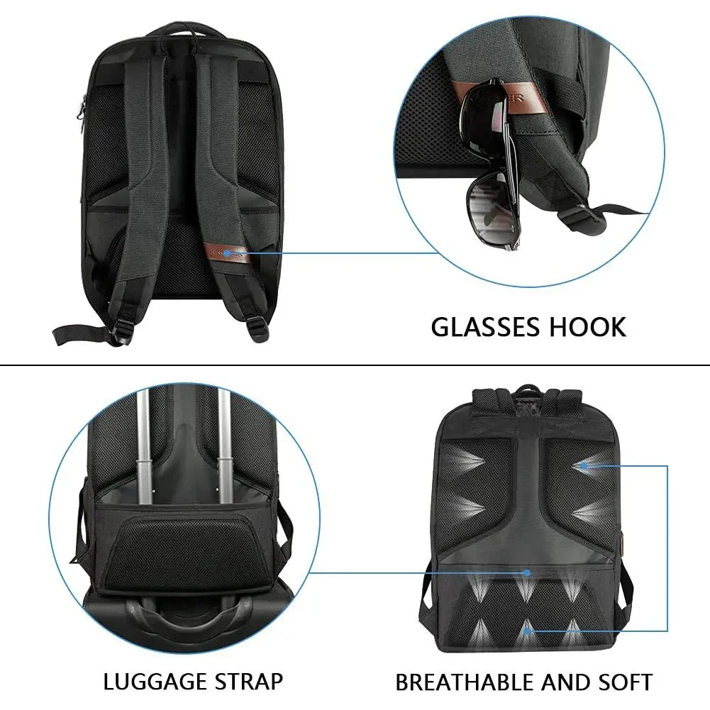 Man's Multifunction Laptop Computer For Men Waterproof Notebook USB Charging Bag Quality Large Capacity Travel Backpack