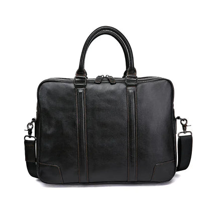 Man's Vintage Cow Briefcase 2024 Men Genuine Leather Handbag Business Laptop Male Luxury Shoulder Messenger Bag