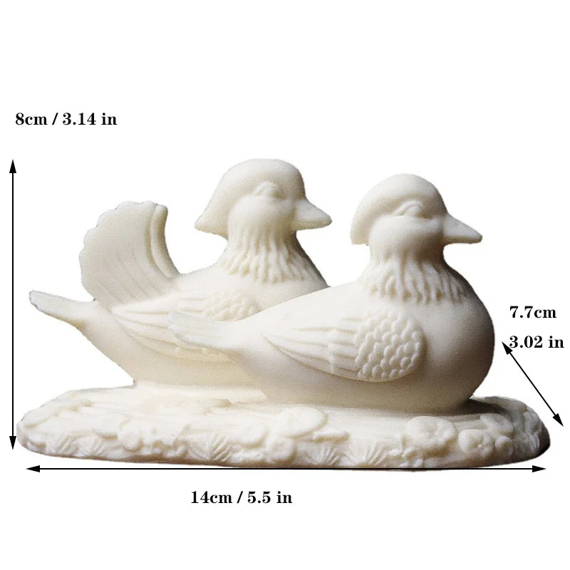 Mandarin duck splashing in the water  Statue Resin Art Sculpture Home Decorations Couples, Wedding Gift Souvenirs Free Delivery