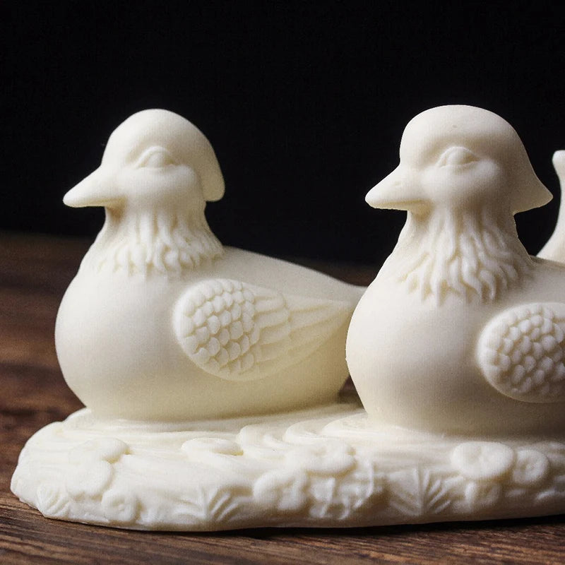 Mandarin duck splashing in the water  Statue Resin Art Sculpture Home Decorations Couples, Wedding Gift Souvenirs Free Delivery