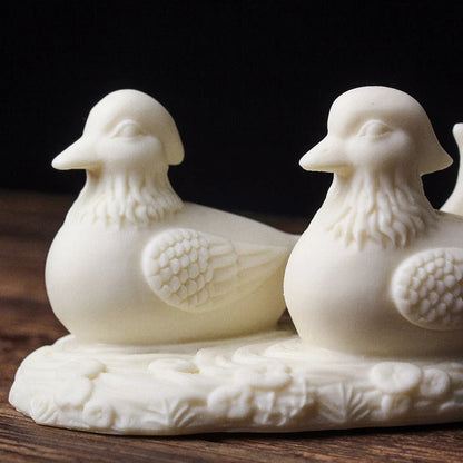 Mandarin duck splashing in the water  Statue Resin Art Sculpture Home Decorations Couples, Wedding Gift Souvenirs Free Delivery
