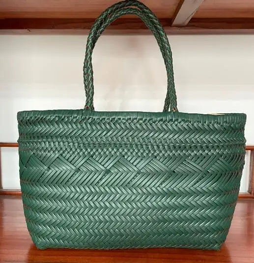 Manual Woven Genuine Leather Hand Bags Weave Tote Top Quality Women Basket Shopping Bags Hollow Beach Hobos bag