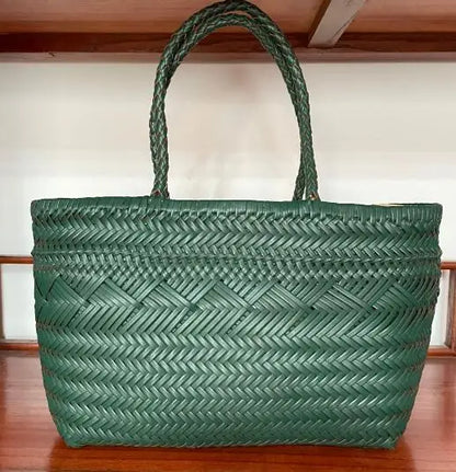 Manual Woven Genuine Leather Hand Bags Weave Tote Top Quality Women Basket Shopping Bags Hollow Beach Hobos bag