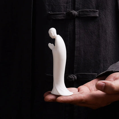 Manufacturers Selling Chinese White Porcelain, Little Monk, Zen Prayer, Buddha Statue, Chinese Decoration, Desktop Sculptur