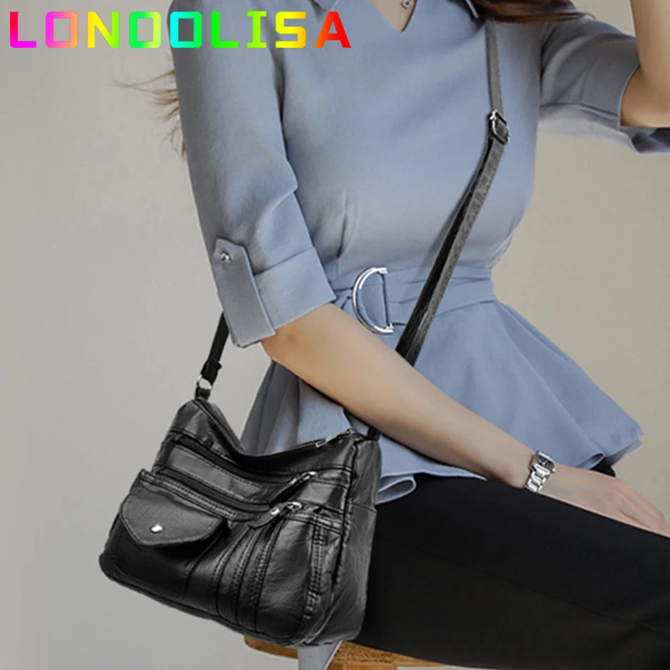 Many Pockets Sac A Main Women's Messenger Bag Summer Style Fashion Shoulder Sac 2022 Super Soft Leather Crossbody Bags for Women