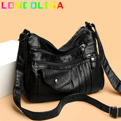 Many Pockets Sac A Main Women's Messenger Bag Summer Style Fashion Shoulder Sac 2022 Super Soft Leather Crossbody Bags for Women