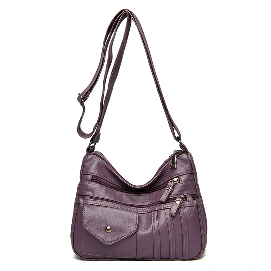 Many Pockets Sac A Main Women's Messenger Bag Summer Style Fashion Shoulder Sac 2022 Super Soft Leather Crossbody Bags for Women