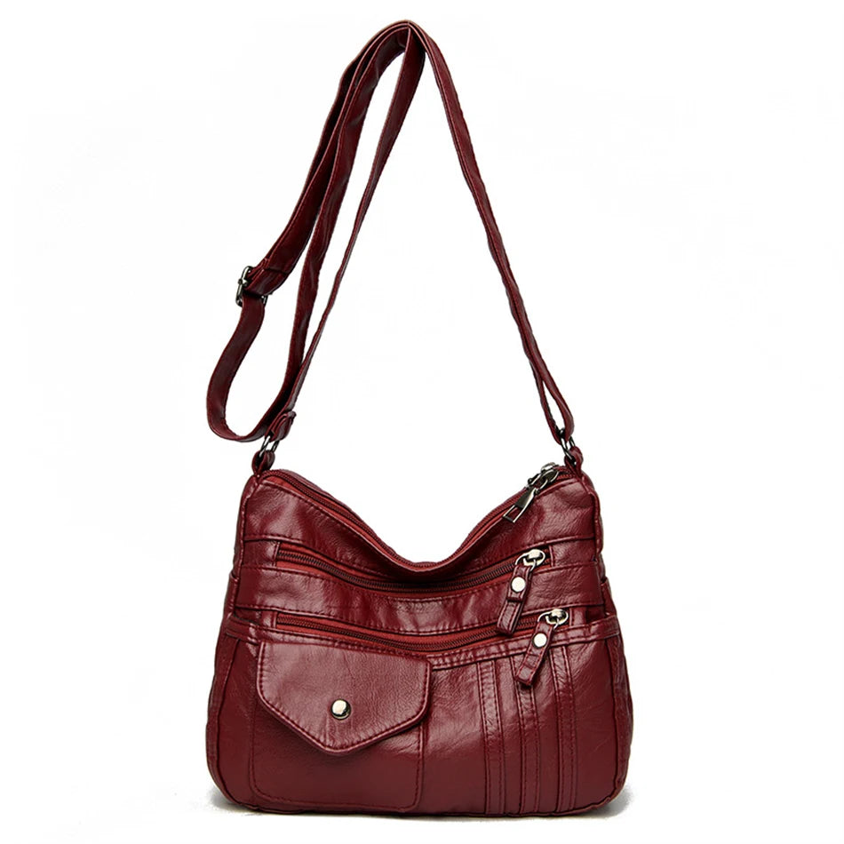 Many Pockets Sac A Main Women's Messenger Bag Summer Style Fashion Shoulder Sac 2022 Super Soft Leather Crossbody Bags for Women