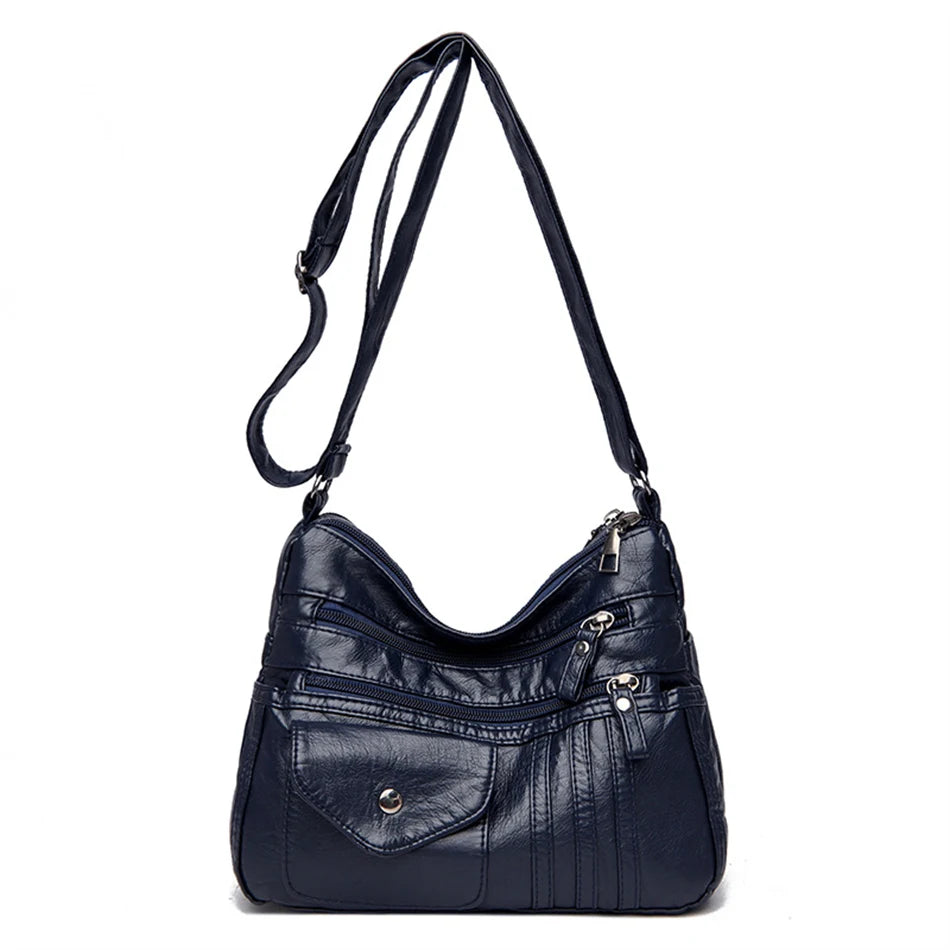 Many Pockets Sac A Main Women's Messenger Bag Summer Style Fashion Shoulder Sac 2022 Super Soft Leather Crossbody Bags for Women