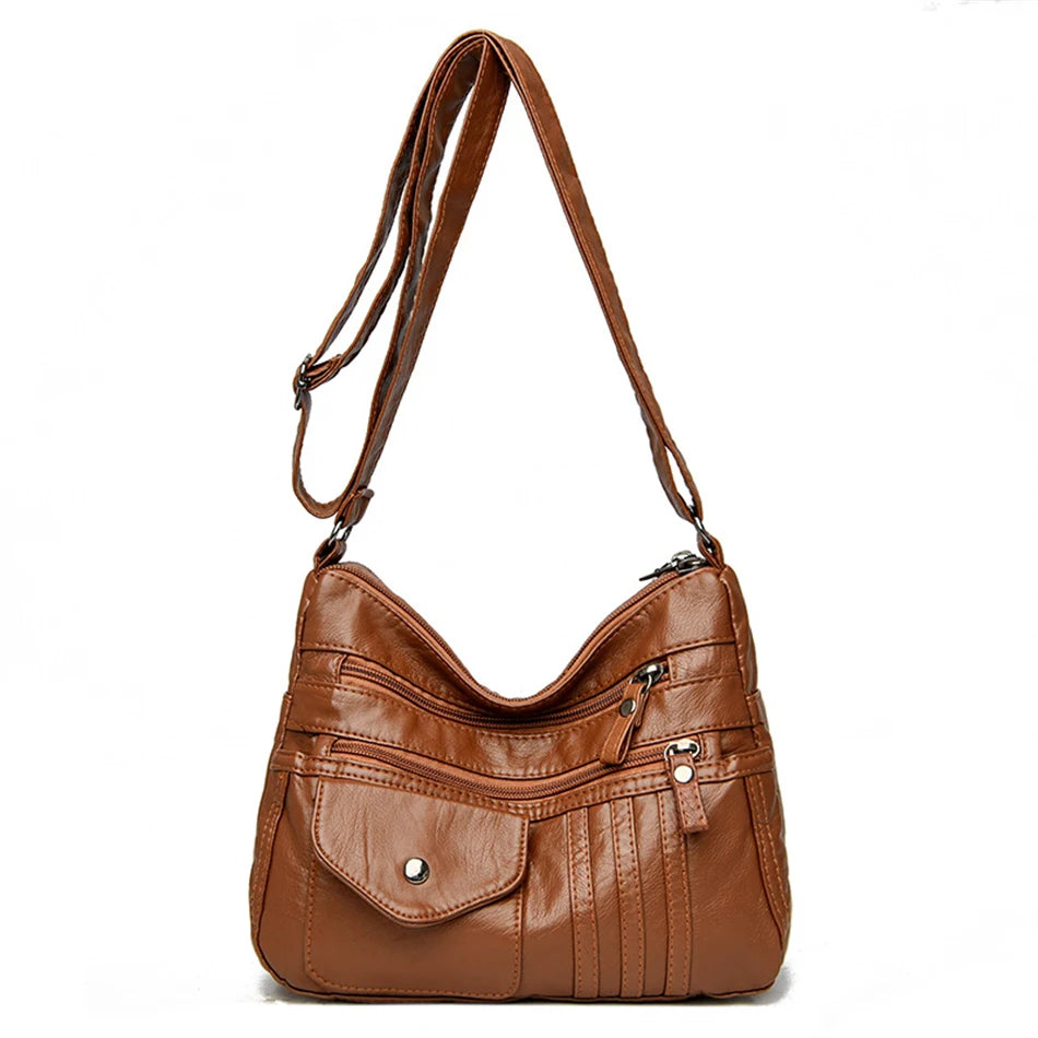 Many Pockets Sac A Main Women's Messenger Bag Summer Style Fashion Shoulder Sac 2022 Super Soft Leather Crossbody Bags for Women
