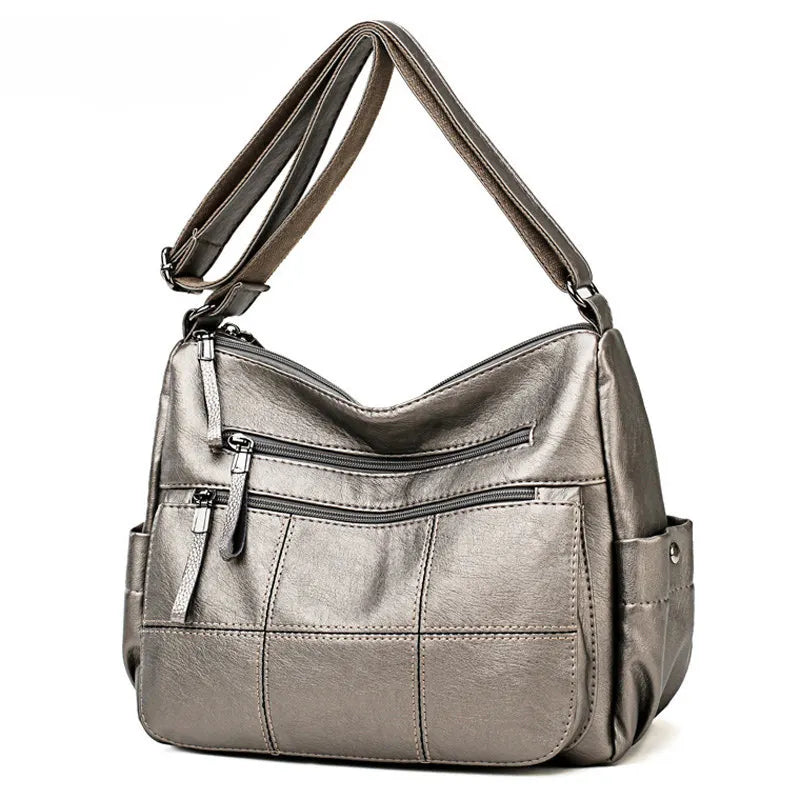 Many Pockets Shoulder Crossbody Bags for Women 2023 Brand Leather Ladies Designr Handbags Winter Style Messenger Bags Sac A Main