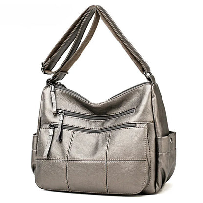 Many Pockets Shoulder Crossbody Bags for Women 2023 Brand Leather Ladies Designr Handbags Winter Style Messenger Bags Sac A Main