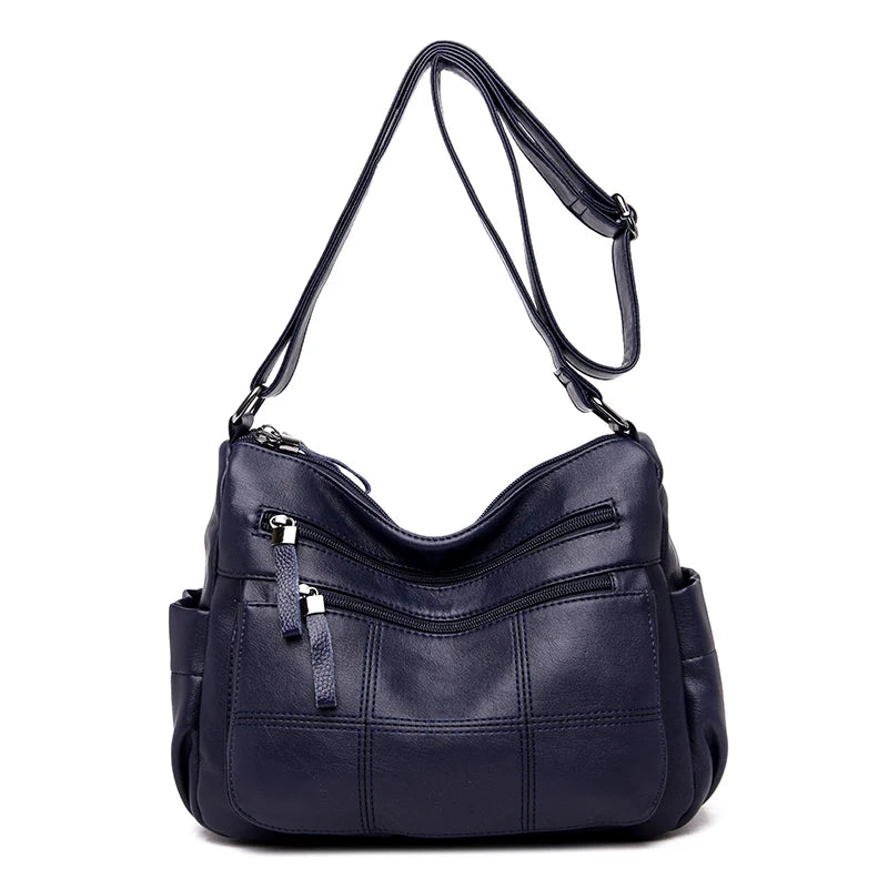 Many Pockets Shoulder Crossbody Bags for Women 2023 Brand Leather Ladies Designr Handbags Winter Style Messenger Bags Sac A Main