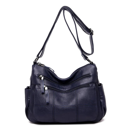 Many Pockets Shoulder Crossbody Bags for Women 2023 Brand Leather Ladies Designr Handbags Winter Style Messenger Bags Sac A Main