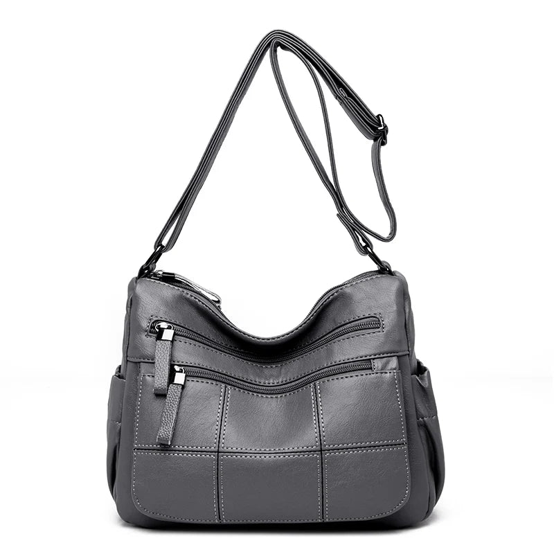 Many Pockets Shoulder Crossbody Bags for Women 2023 Brand Leather Ladies Designr Handbags Winter Style Messenger Bags Sac A Main