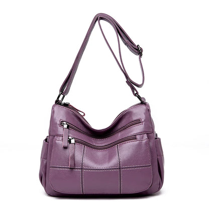 Many Pockets Shoulder Crossbody Bags for Women 2023 Brand Leather Ladies Designr Handbags Winter Style Messenger Bags Sac A Main