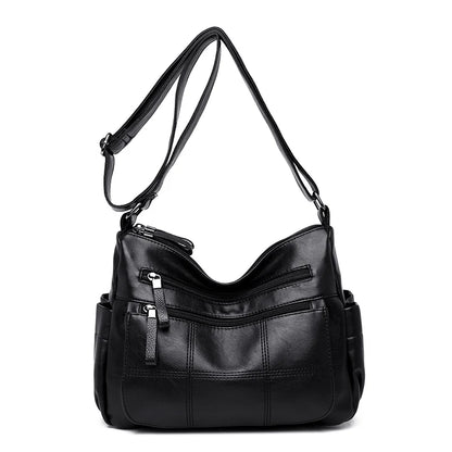 Many Pockets Shoulder Crossbody Bags for Women 2023 Brand Leather Ladies Designr Handbags Winter Style Messenger Bags Sac A Main