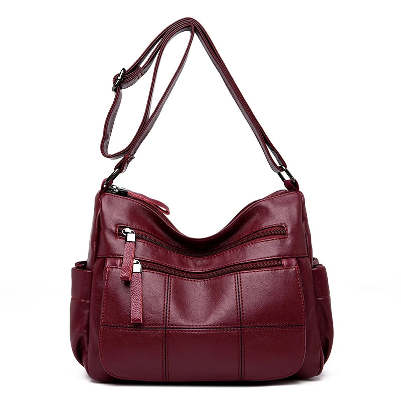 Many Pockets Shoulder Crossbody Bags for Women 2023 Brand Leather Ladies Designr Handbags Winter Style Messenger Bags Sac A Main