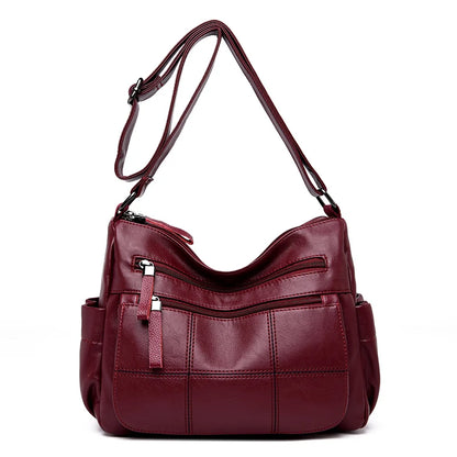 Many Pockets Shoulder Crossbody Bags for Women 2023 Brand Leather Ladies Designr Handbags Winter Style Messenger Bags Sac A Main