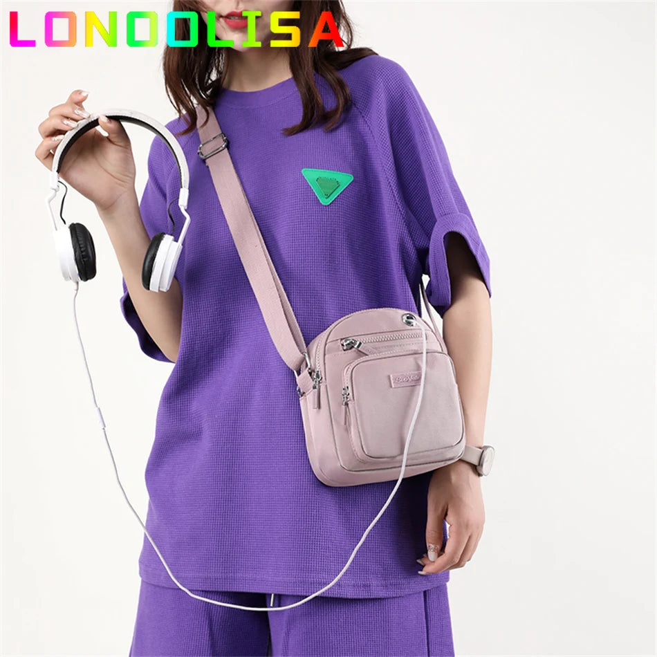 Many Pockets Women's Shoulder Bag Waterproof Nylon Handbag Travel Crossbody Sac Large Capacity Top-handle Bags for Ladies 2022