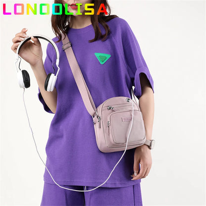 Many Pockets Women's Shoulder Bag Waterproof Nylon Handbag Travel Crossbody Sac Large Capacity Top-handle Bags for Ladies 2022