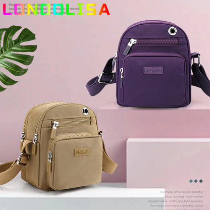 Many Pockets Women's Shoulder Bag Waterproof Nylon Handbag Travel Crossbody Sac Large Capacity Top-handle Bags for Ladies 2022
