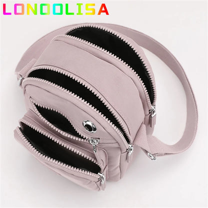 Many Pockets Women's Shoulder Bag Waterproof Nylon Handbag Travel Crossbody Sac Large Capacity Top-handle Bags for Ladies 2022