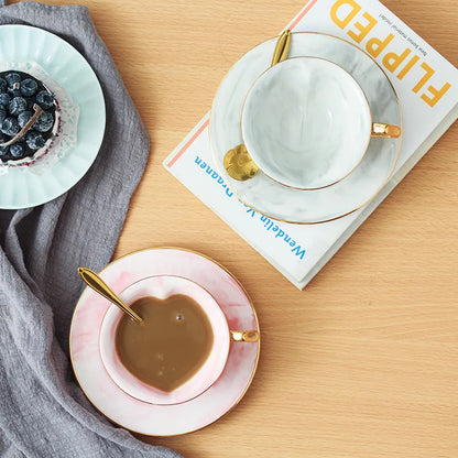 Marble Coffee Cup Heart Shaped Ceramic Milk Cup Sauce Nordic Style Morning Tea Cups Breakfast Porcelain Cup Drop Shipping
