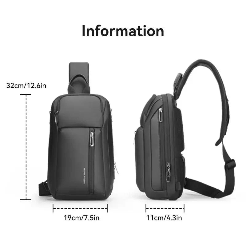 Mark Ryden 11 Handbag Trendy Waterproof Materials Men Chest Bag with Large Capacity Fashion Multi-Pockets Slim bag for male