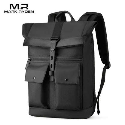 Mark Ryden 15.6  Men Backpack Laptop Oxford Gray Solid High School Bags Teen College Student Back Pack Multifunctional Bagpack