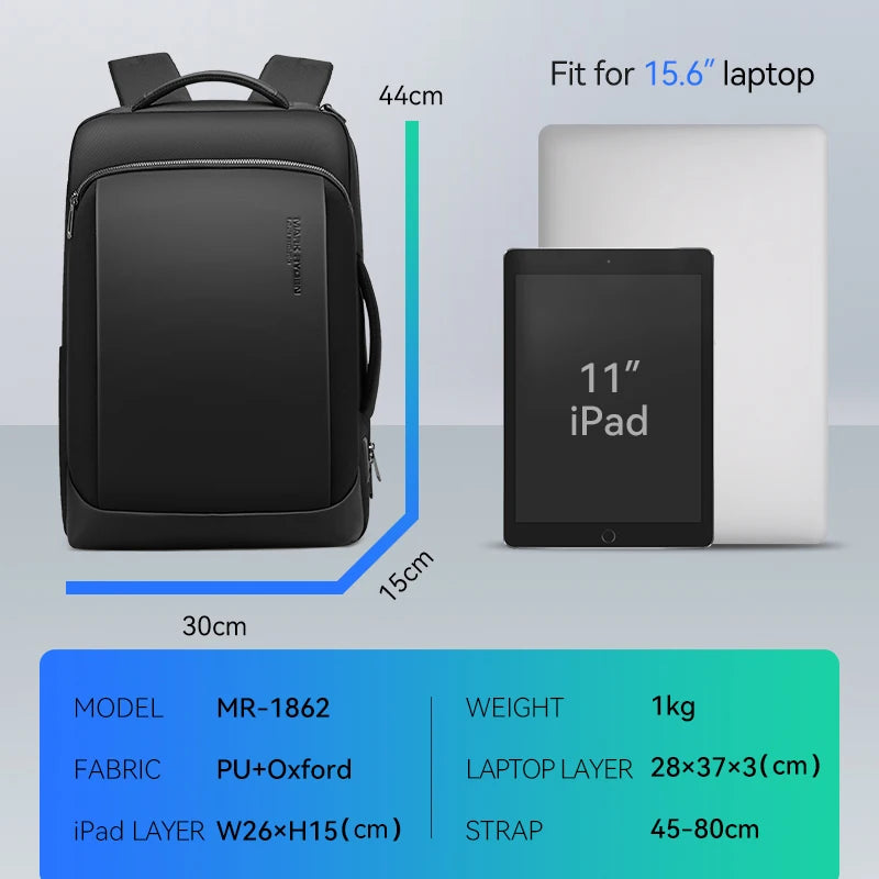 Mark Ryden 15.6-inch Laptop Backpack Large-capacity Business Backpack Multifunctional Waterproof USB Charging Interface