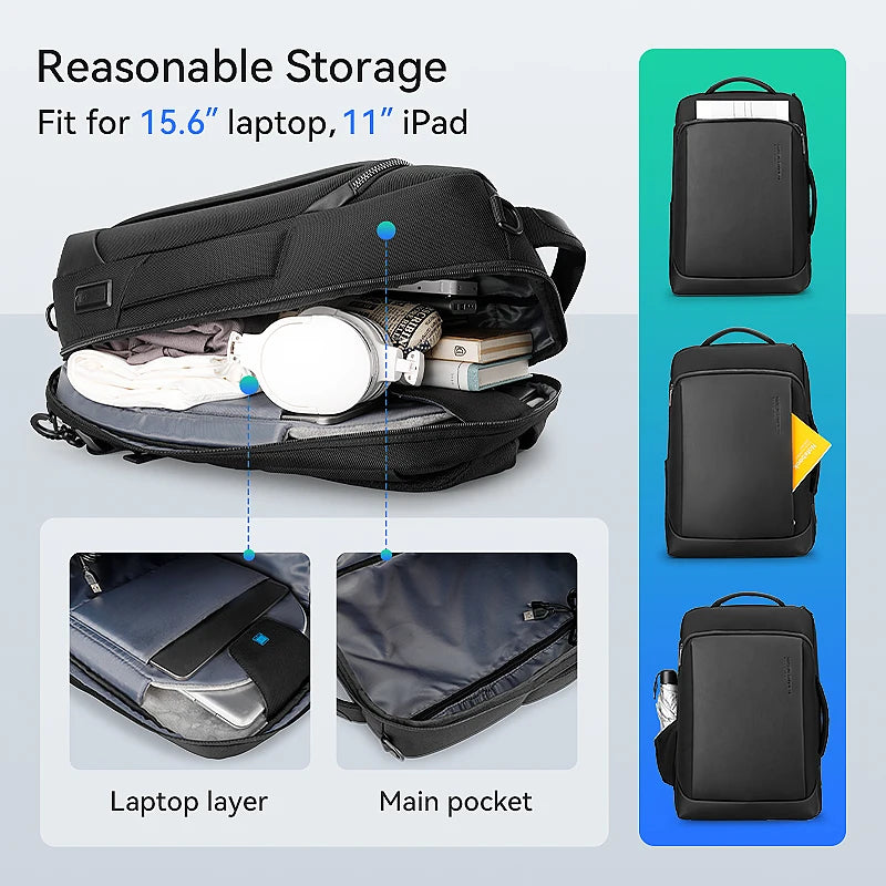 Mark Ryden 15.6-inch Laptop Backpack Large-capacity Business Backpack Multifunctional Waterproof USB Charging Interface