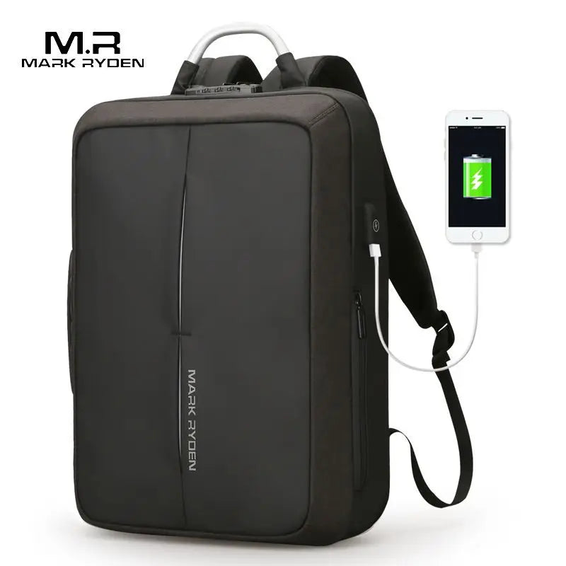 Mark Ryden 15 Inch with USB Interface Password Lock Anti-theft Nylon Notebook Laptop Backpack Bags Case for Men Women Student
