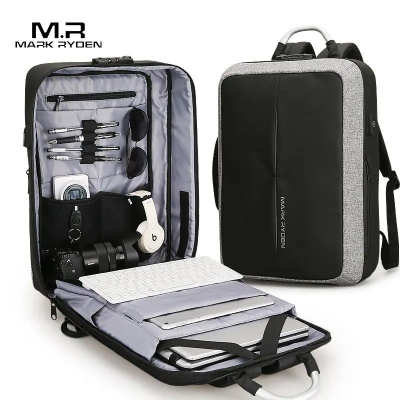 Mark Ryden 15 Inch with USB Interface Password Lock Anti-theft Nylon Notebook Laptop Backpack Bags Case for Men Women Student