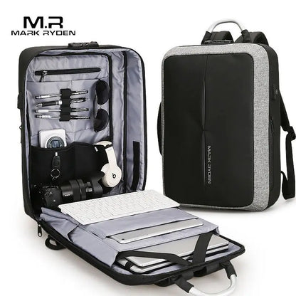 Mark Ryden 15 Inch with USB Interface Password Lock Anti-theft Nylon Notebook Laptop Backpack Bags Case for Men Women Student