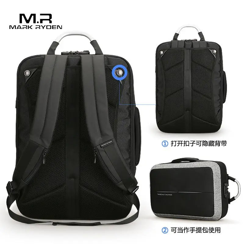 Mark Ryden 15 Inch with USB Interface Password Lock Anti-theft Nylon Notebook Laptop Backpack Bags Case for Men Women Student