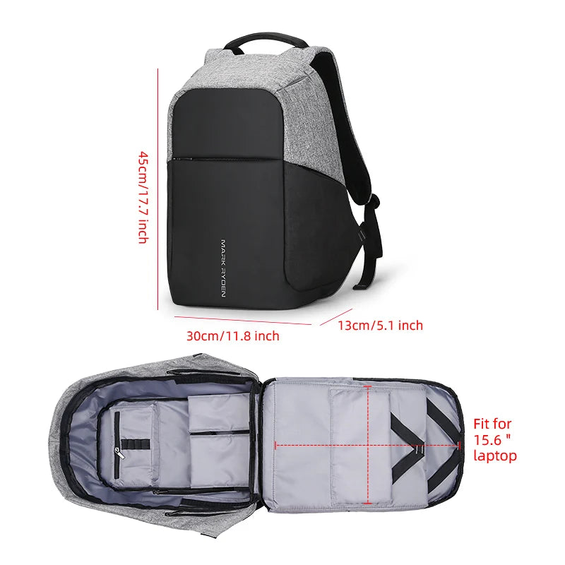 Mark Ryden 15inch Laptop Backpacks For Teenager Multifunction USB charging Men Fashion Male Mochila Travel backpack anti thief