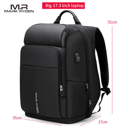 Mark Ryden 17 Inch Laptop Bag Men Backpack Multifunction USB Charging  Large Capacity Waterproof Travel Bags For Men