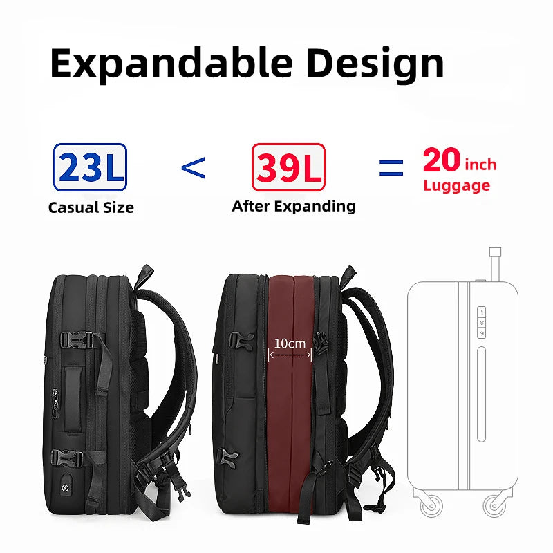 Mark Ryden 17 Inch Laptop Man Backpack USB Charging Multi-layer Space Travel Bag Business Male Anti-Theft Mochila