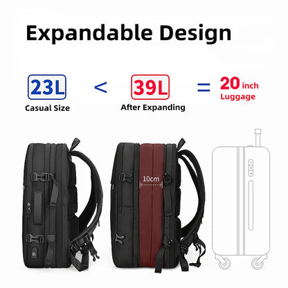 Mark Ryden 17 Inch Laptop Man Backpack USB Charging Multi-layer Space Travel Bag Business Male Anti-Theft Mochila