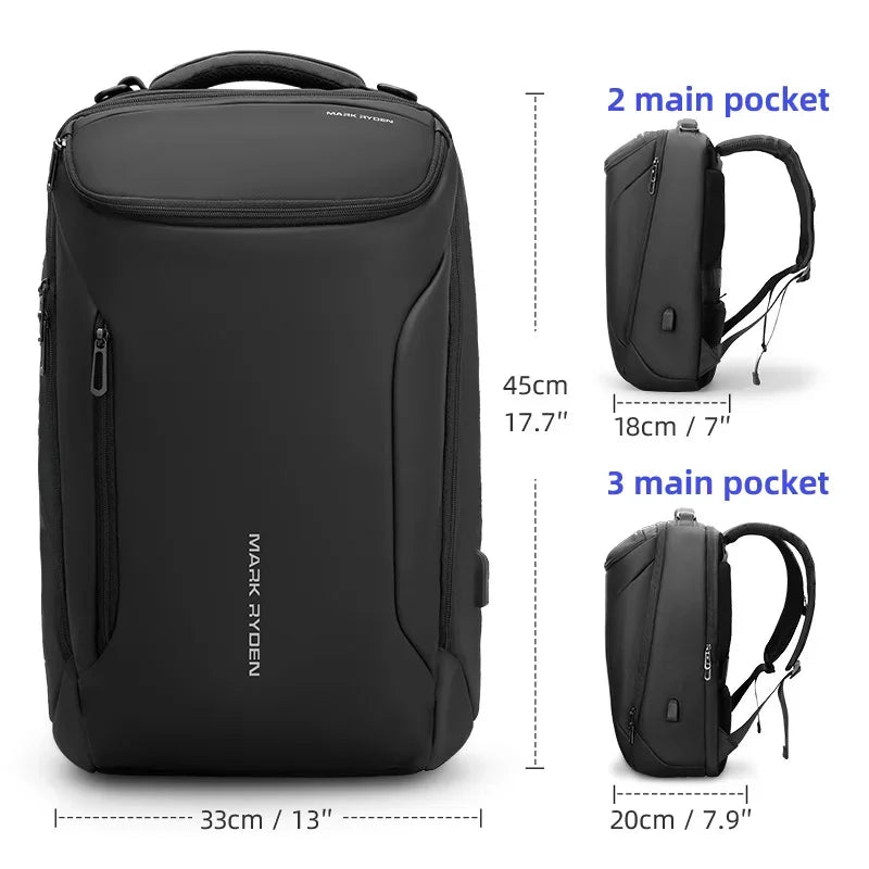 Mark Ryden 2024 New Anti-thief Fashion Men Backpack Multifunctional Waterproof 15.6 inch Laptop Man USB Charging Travel Bag