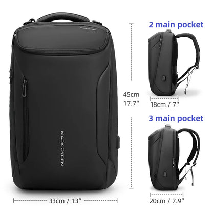 Mark Ryden 2024 New Anti-thief Fashion Men Backpack Multifunctional Waterproof 15.6 inch Laptop Man USB Charging Travel Bag