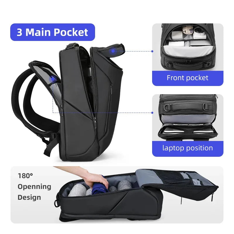 Mark Ryden 2024 New Anti-thief Fashion Men Backpack Multifunctional Waterproof 15.6 inch Laptop Man USB Charging Travel Bag