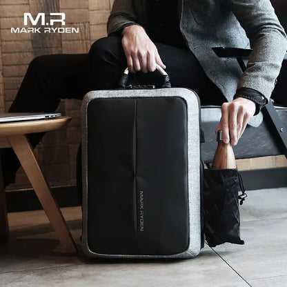 Mark Ryden Anti-theft Nylon Notebook Laptop Backpack 15 Inch with USB Interface Password Lock Bags Case for Men Women Student