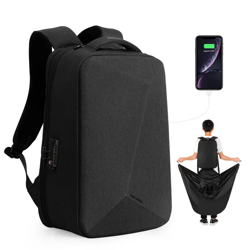 Mark Ryden  Anti-thief TSA Lock Men Backpack Waterproof  15.6 inch Laptop Bag Man Travel Bag with Raincoat