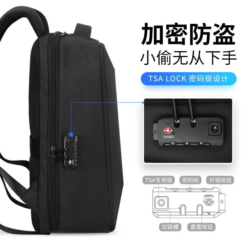 Mark Ryden  Anti-thief TSA Lock Men Backpack Waterproof  15.6 inch Laptop Bag Man Travel Bag with Raincoat
