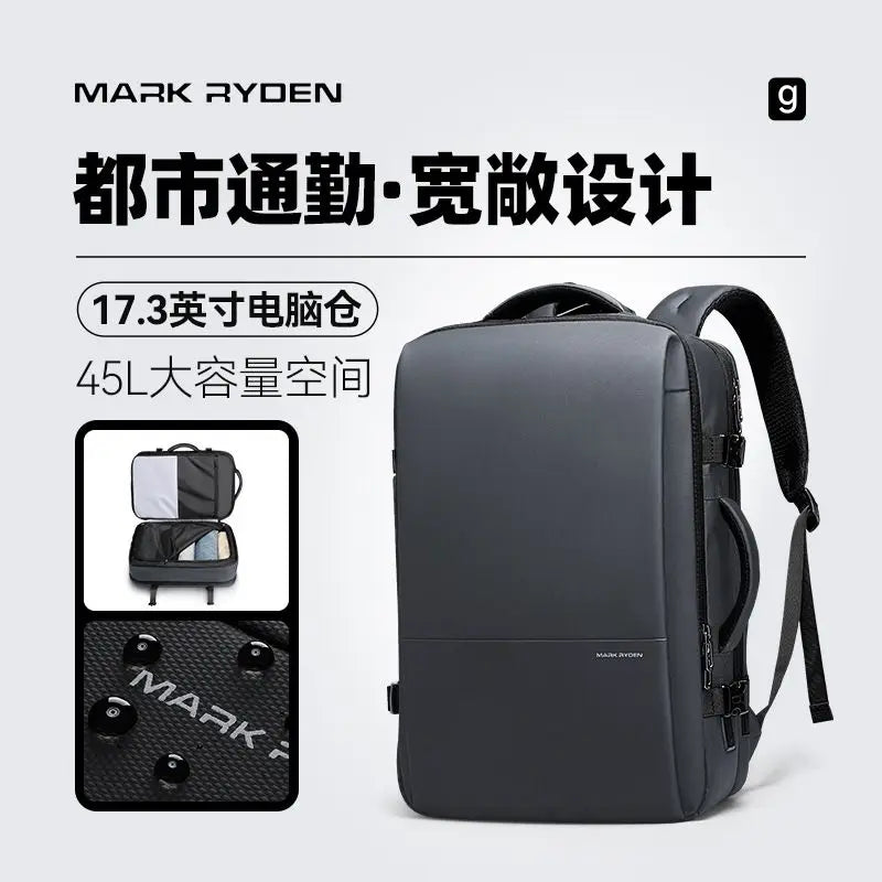 Mark Ryden Backpack Men's Large-capacity Laptop Bag Business Leisure Multi-function Expansion Multi-compartment Commuting Bag