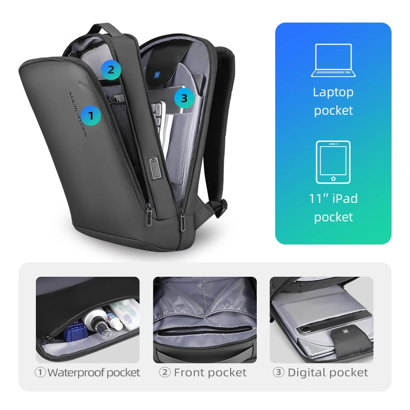 Mark Ryden Business Backpack Men 15.6/17.3 inch Office Work Bag Slim Laptop Backpack